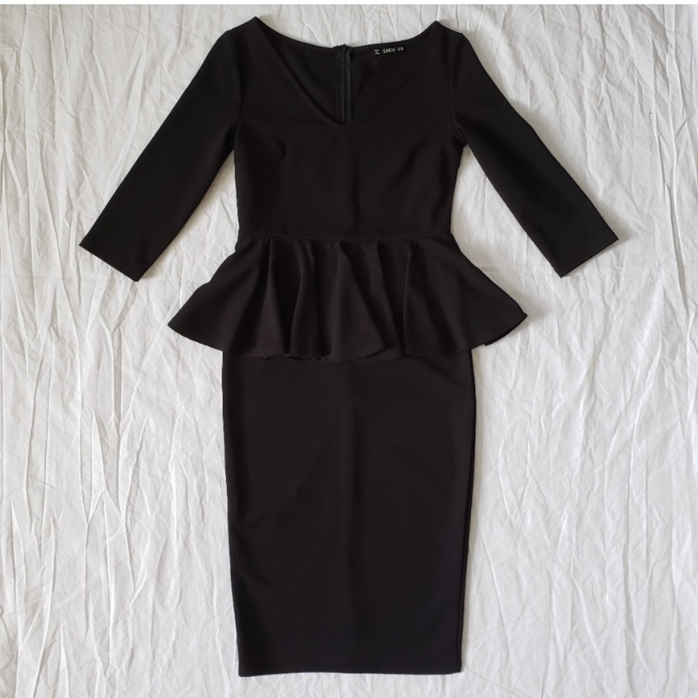 SHEIN | Black Peplum Bodycon Dress